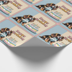 Papel De Presente Cavalier King Charles Spaniel Cachorro Colorido