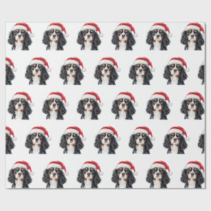 Papel De Presente Cavalier King Charles Spaniel Fofo com Chapéu de P