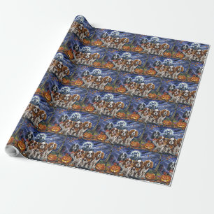 Papel De Presente Cavalier King Charles Spaniel Halloween Assustador