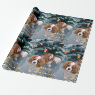 Papel De Presente Cavalier King Charles Spaniel Natal