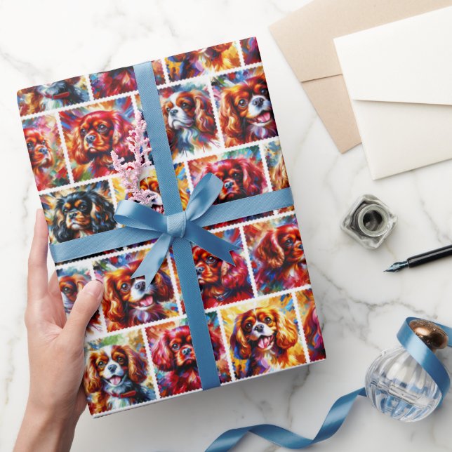 Papel De Presente Cavalier King Charles Spaniel Wrapping Paper (Presentear)
