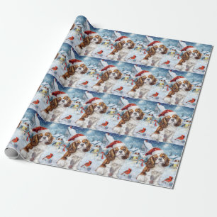 Papel De Presente Cavalier King Winter Wonderland Natal Joy