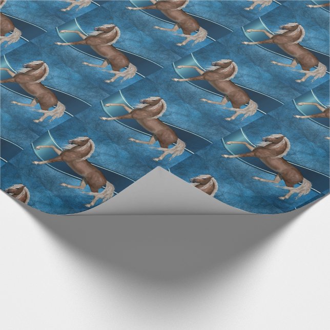 Papel De Presente Cavalo a Azul com impressão SM de Fita Ocasião (Ponta)