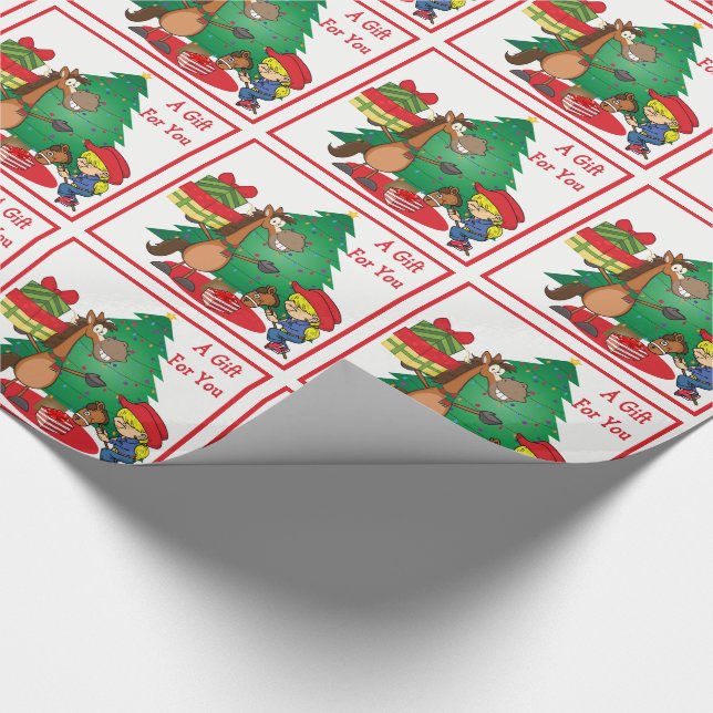 Papel De Presente Cavalo Com Presente E Vaca-Vaca-Vaca-Vaca (Ponta)