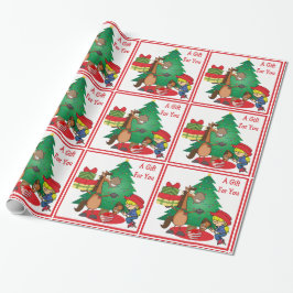 Papel De Presente Cavalo Com Presente E Vaca-Vaca-Vaca-Vaca