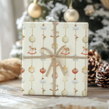 Cavalo de Balanço de Natal Elegante Vintage