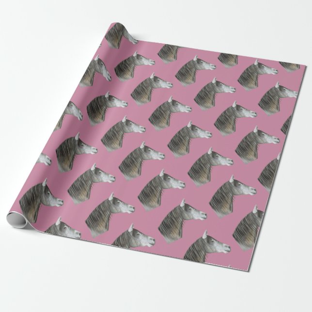 Papel De Presente Cavalo de cinza (Desenrolado)