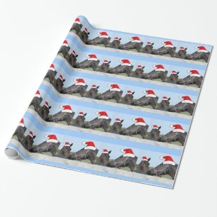 Papel De Presente Cavalo de Natal e Pônei