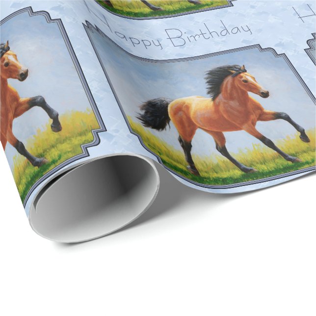 Papel De Presente Cavalo de Pele Escória Azul Claro (Ponta do rolo)