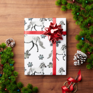 Papel De Presente Cavalo islandês Jol e flocos de neve