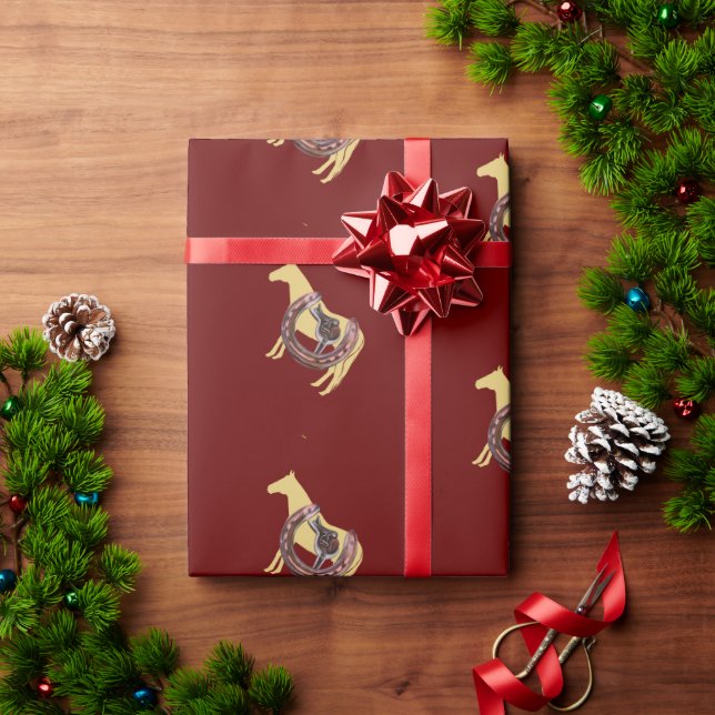 Papel De Presente cavalo, sela de sapato (Presente de Natal)