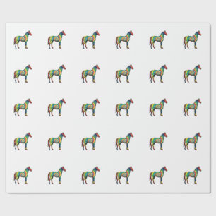 Papel De Presente Cavalo Tie Dye Ilustração Antiga Arte Vetorial