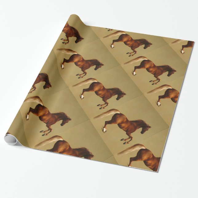 PAPEL DE PRESENTE CAVALO VERMELHO (Desenrolado)