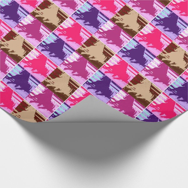 Papel De Presente Cavalos de pop Art (Ponta)