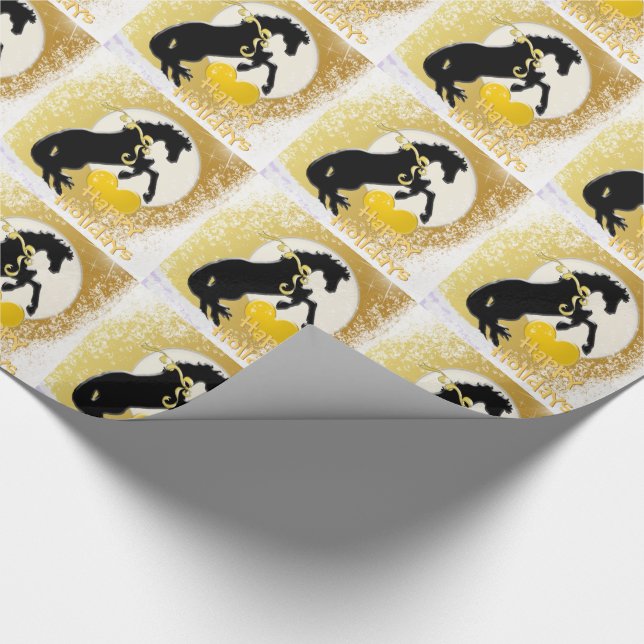 Papel De Presente Cavalos do Coração V Feriado (Estrelas do Ouro) (Ponta)