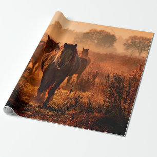 Papel De Presente Cavalos konik selvagens que vieram correndo hetero