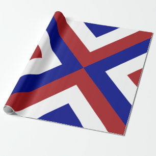 Papel De Presente Cavalos vermelhos, brancos e azuis