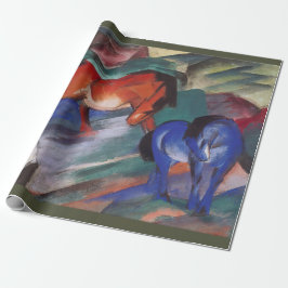 Papel De Presente Cavalos Vermelhos e Azuis