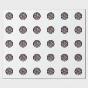 Papel De Presente Caveira Americana Patriótica Patriótica Caveira Du