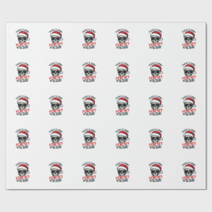 Papel De Presente Caveira de Natal Ho Ho Ho Humor Design