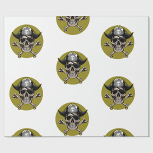 Papel De Presente Caveira do Partido Pirata Dourada