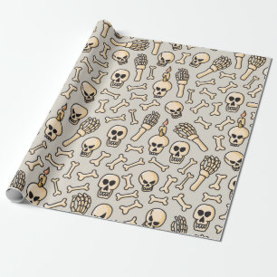 Papel De Presente Caveira, esqueleto e estrutura óssea sem soldadur