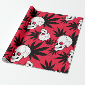 Papel De Presente Caveira folha de cânhamo