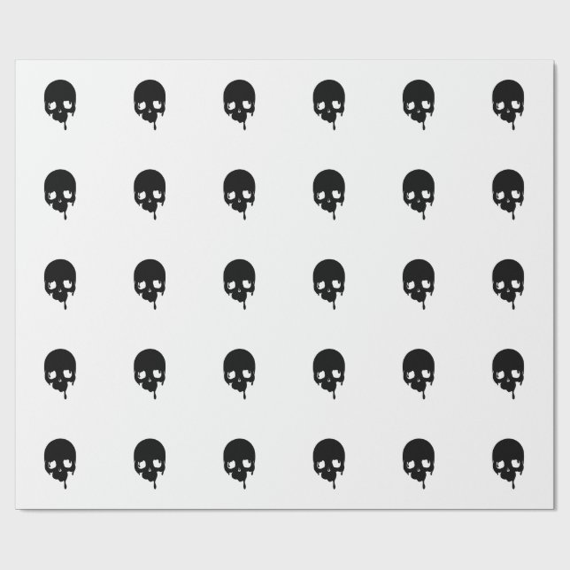 Papel De Presente Caveira Gotejante Personalizável (Aberto)