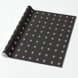 Papel De Presente Caveira Gótica com Rosa e Raven
