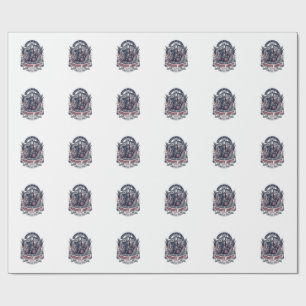 Papel De Presente Ceifador da Liberdade Patriótica Esqueleto Patriot
