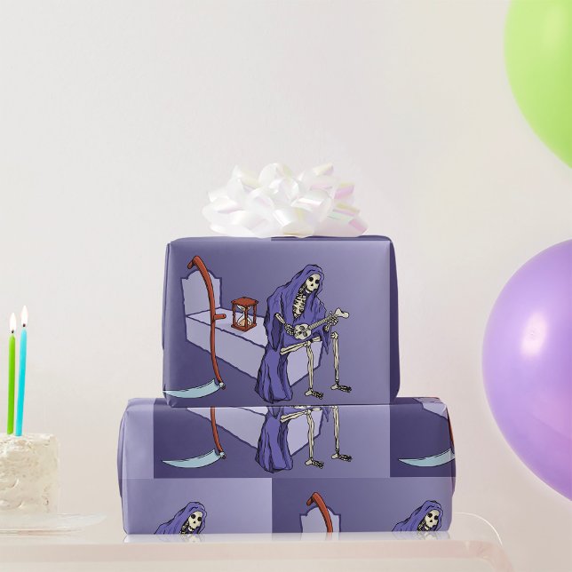 Papel De Presente Ceifador Esperando com Ampulheta (Criador carregado)
