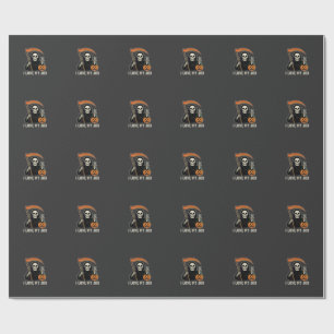 Papel De Presente Ceifador Eu Amo Meu Trabalho Design de Halloween