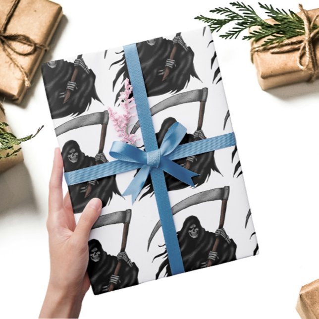 Papel De Presente Ceifador Gótico com Ciro (Branco) (Criador carregado)