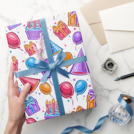 Papel De Presente Celebração de Aniversário