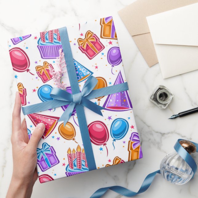 Papel De Presente Celebração de Aniversário  (Presentear)