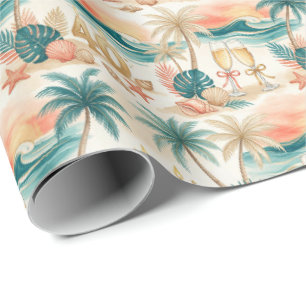 Papel De Presente Celebração de Aniversário de 40 anos Tropical Núme