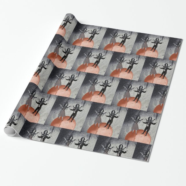Papel De Presente Celebração de dança de alienígenas (Desenrolado)