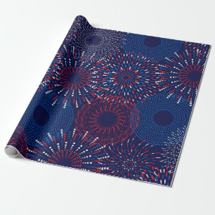 Papel De Presente Celebração de Fogos Patrióticos