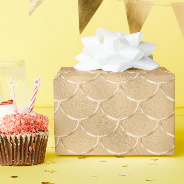 Papel De Presente Celebração de Textura Padrão de Folha de Ouro (Festa de aniversário)