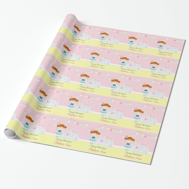 Papel De Presente Celebração do Cupcake Ballerina (Desenrolado)