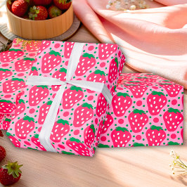Papel De Presente Celebração do Primeiro Aniversário Morango