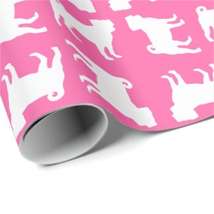 Papel De Presente Celebração do Tema do Cão Rosa