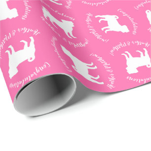 Papel De Presente Celebração do Tema do Cão Rosa