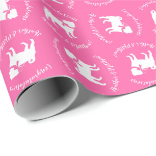 Papel De Presente Celebração do Tema do Cão Rosa