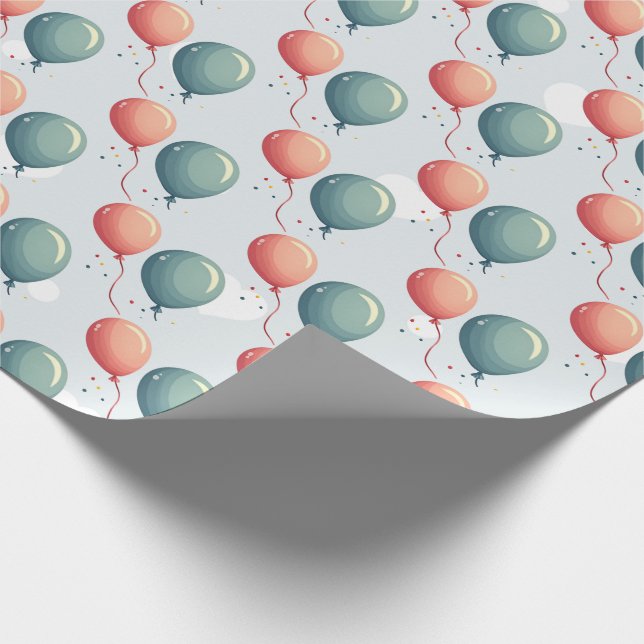 Papel De Presente Celebração dosouriços-azul-balão (Ponta)