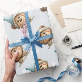 Papel De Presente Celebração dosouriços do Balão Azul