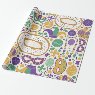Papel De Presente Celebração Festiva de Mardi Gras