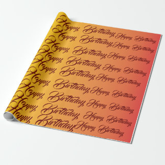 Papel De Presente Celebração Gradiente de Aniversário Feliz
