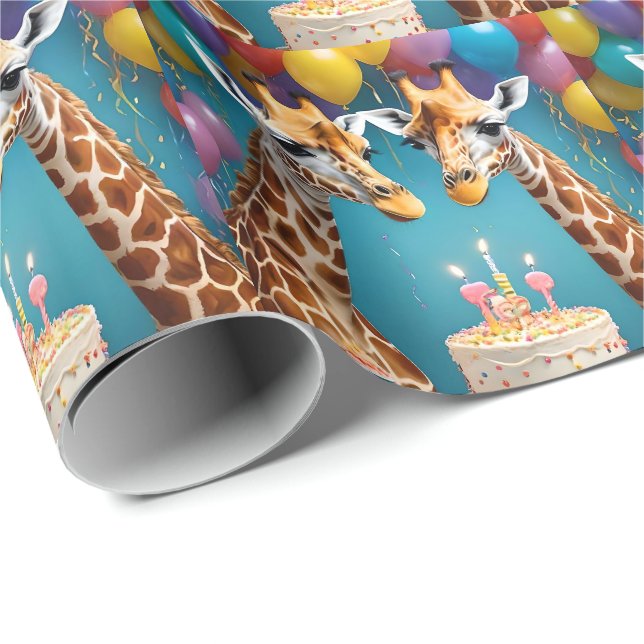 Papel De Presente **"Celebrações Altas: Bacia de Aniversário de Uma  (Ponta do rolo)