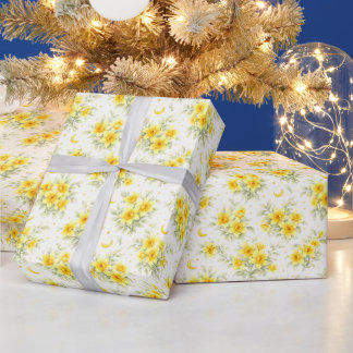 Papel De Presente Celestial Daffodil Floral Wrapping Paper